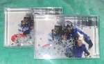 Set Of 2 Clear Acrylic 4X6 Photo Frames With Snowflake Glitter. Fixed Price $10.00.