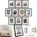 10 Pack Large Black Wooden Picture Frames Display Collage Mat 5X7. Fixed Price $55.99.