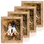 Picture Frame Set Of 4 8X10 High Definition Real Glass Rustic Brown Irahmen. Fixed Price $51.99.