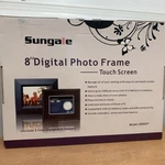 Sungale ID800T 8" Digital Photo Touch Screen 2 Interchangeable Frames Nib. Fixed Price $27.00.