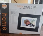 7" Digital Photo Frame By Home 16:9 Ratio Memory Card Real Wood Black. Fixed Price $14.00.