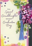 3D Blue Tassel Pink Flowers Hand Decorated Graduation Card For Granddaughter. Fixed Price $8.99.