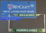 University Of Miami Hurricanes Plate Frame Metal Licensed By The Ncaa. Fixed Price $26.99.